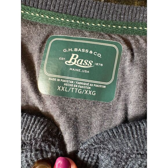 G.H. Bass & Co Men's 2XL Gray Long Sleeve Henley Shirt - Picture 7 of 8